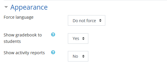 course single activity format