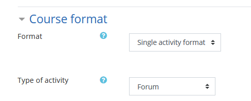 course single activity format