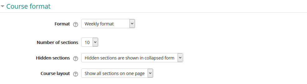 course weekly format