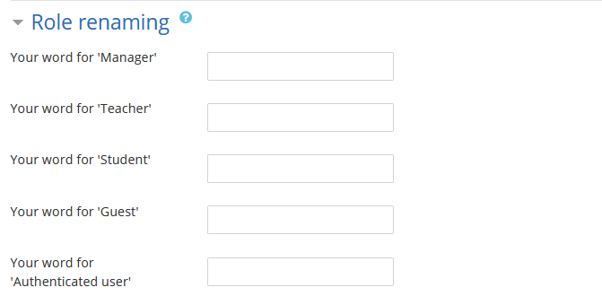 adaugare curs, sectiunea roles renaming