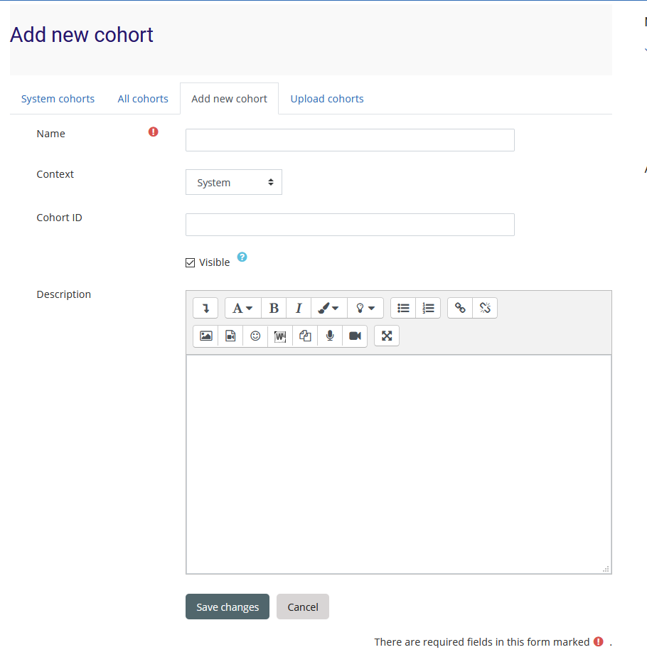adaugare cohorta noua