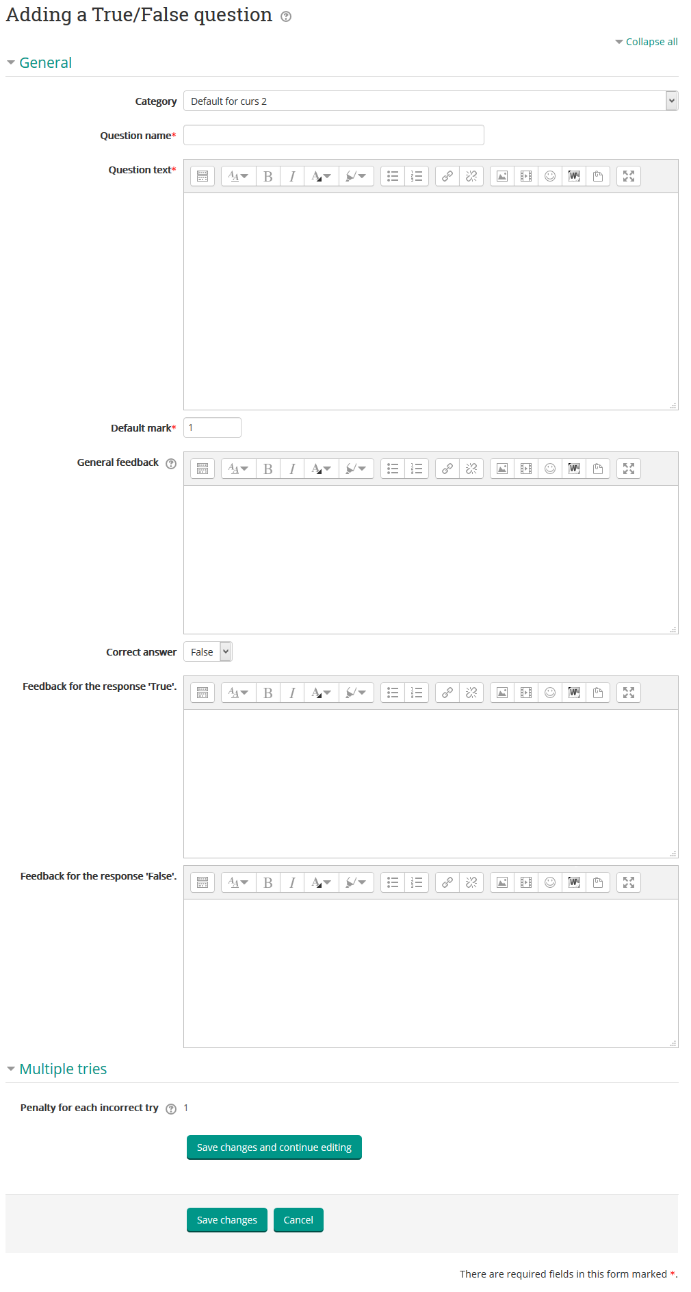 adauga intrebare de tip true false
